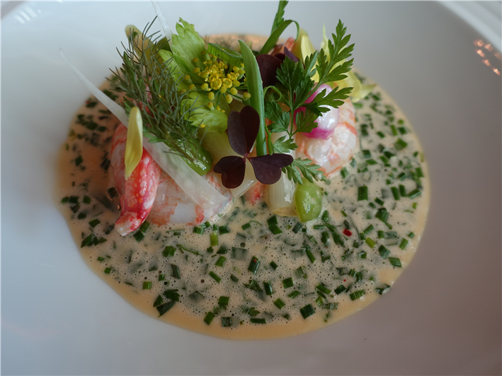 langoustine with herb nage